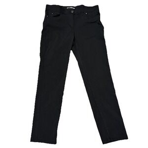 89th + Madison Womens 8P Black Stretch Pants Slim 5 Pocket Petite